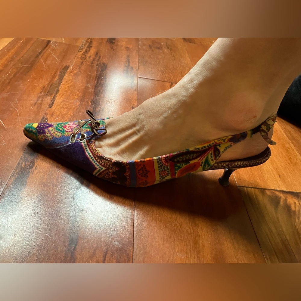 Sigerson Morrison velvet kitten sling backs